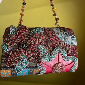 Vintage Beaded Floral Women's Bag